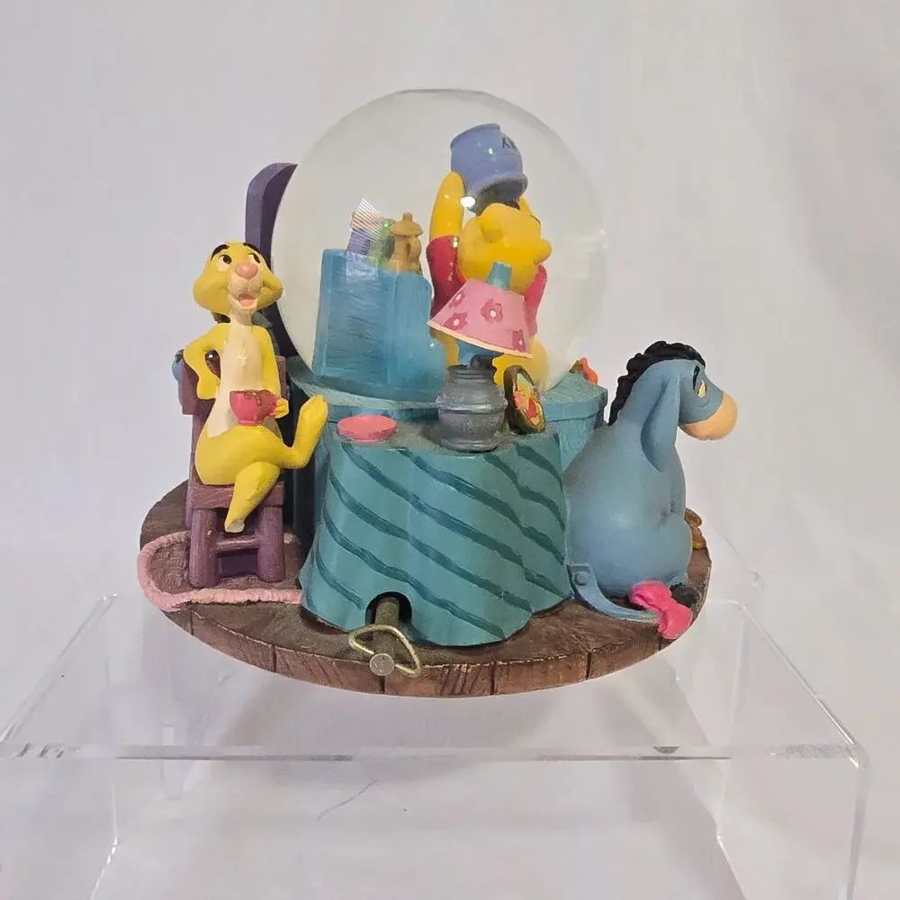 Vintage Disney Winnie the Pooh Honey Pot Eeyore Tigger Piglet Musical Globe